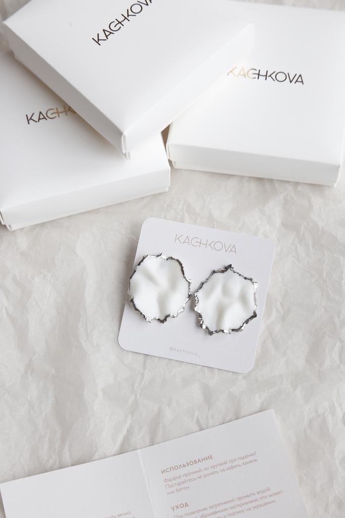 Серьги "Вдохновение" клен серебро  L