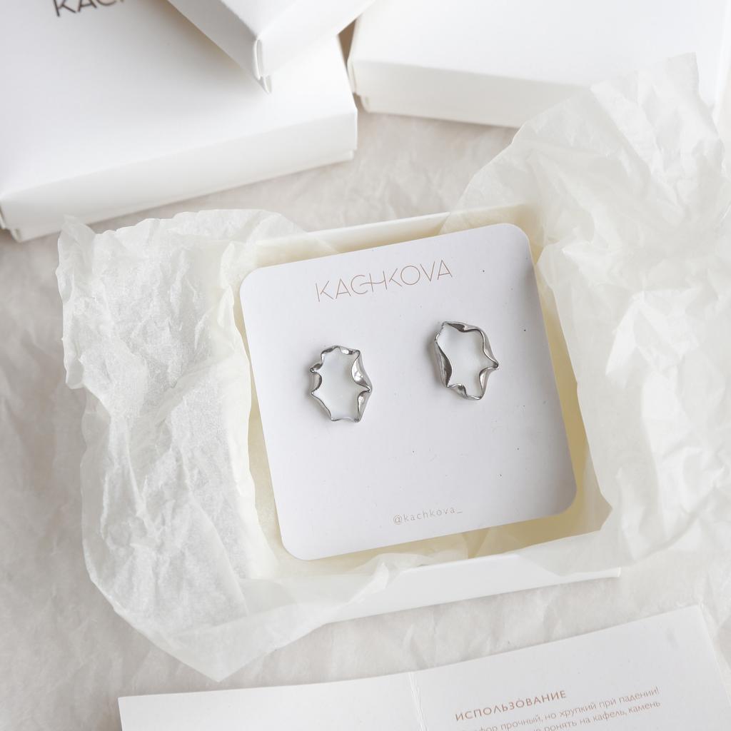 Серьги "Вдохновение" ракушка серебро  S