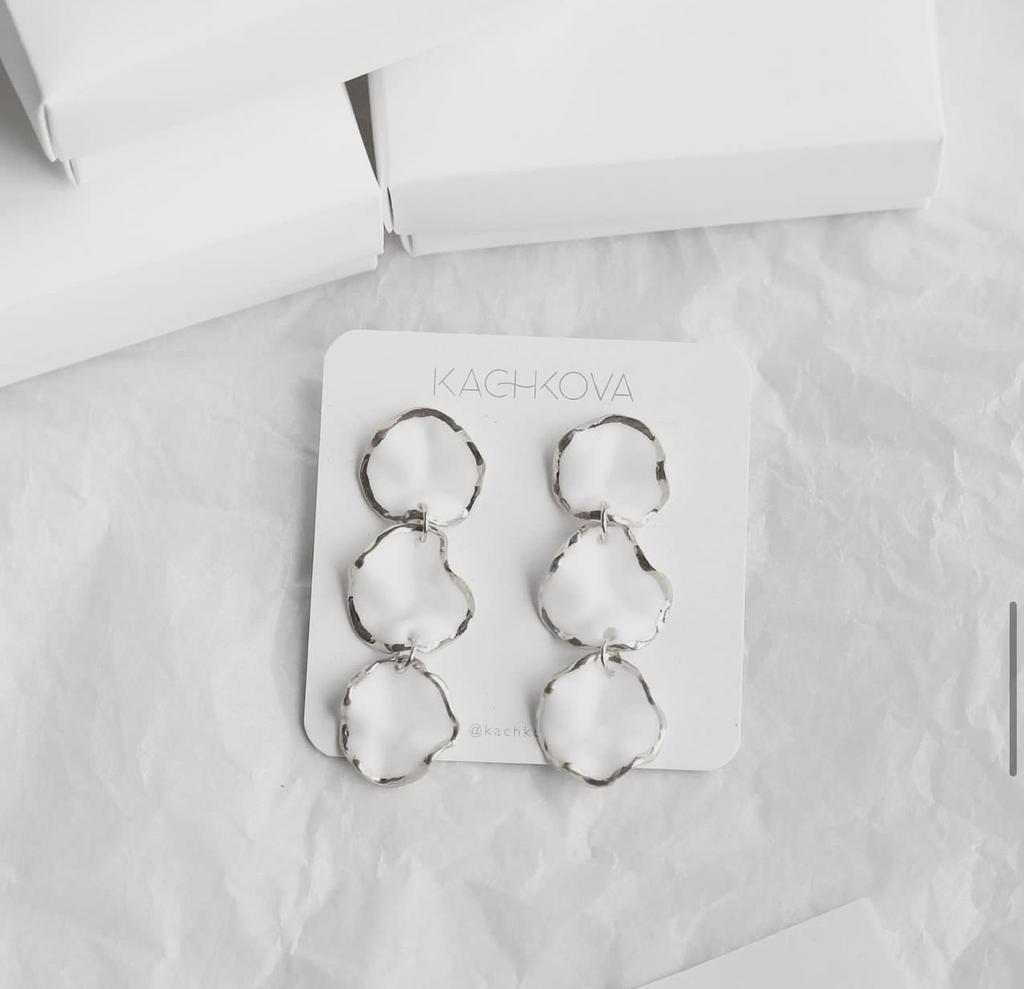 Серьги "Вдохновение" серебро  XXL