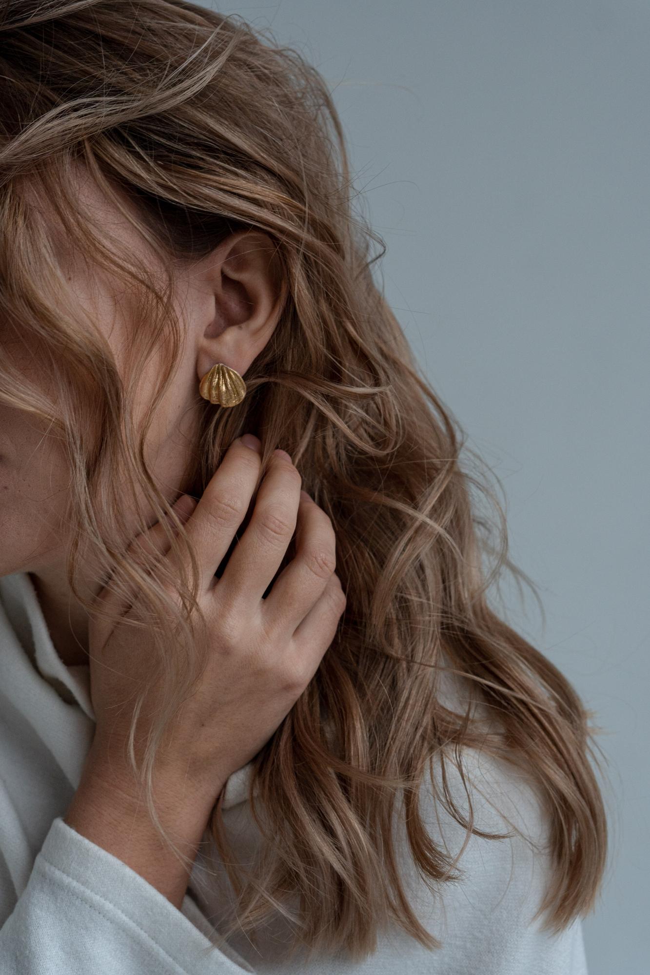 Серьги "Морская" золотые S