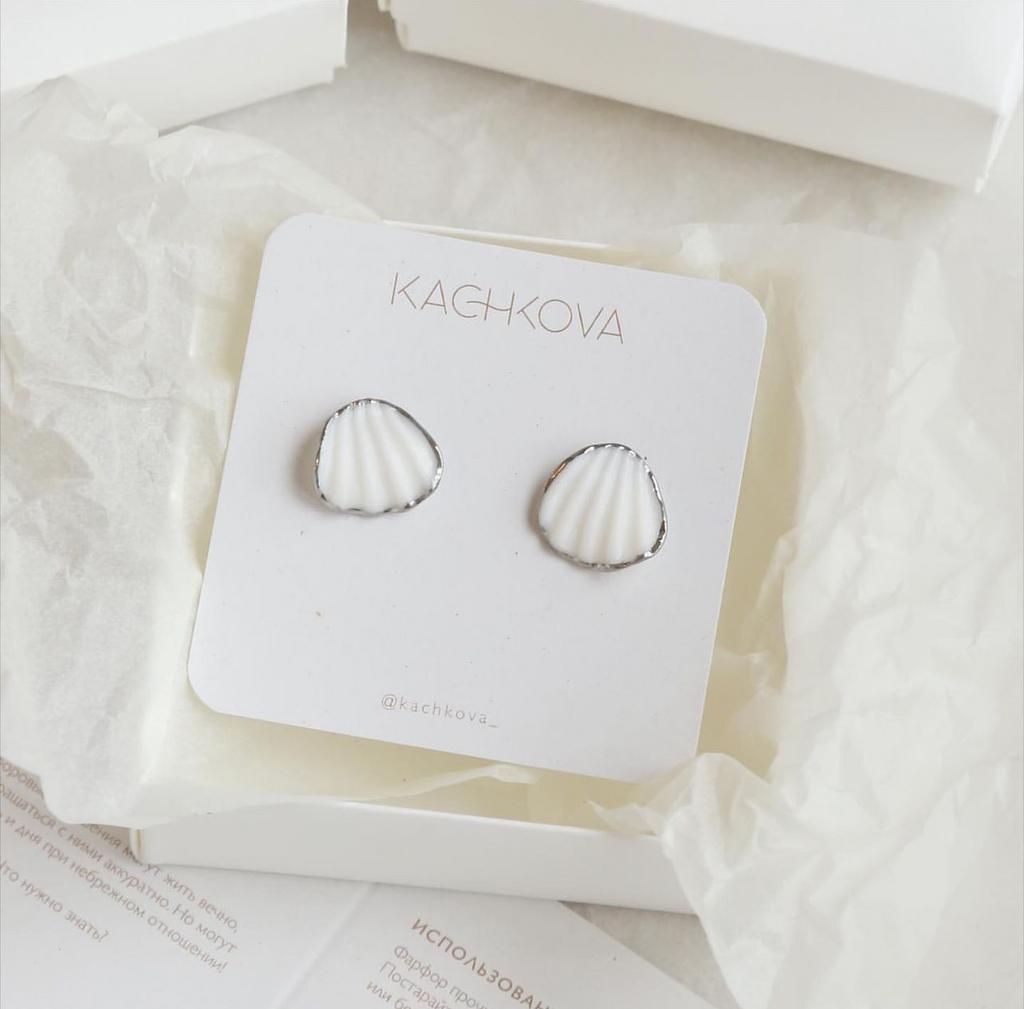 Серьги "Морская" серебро