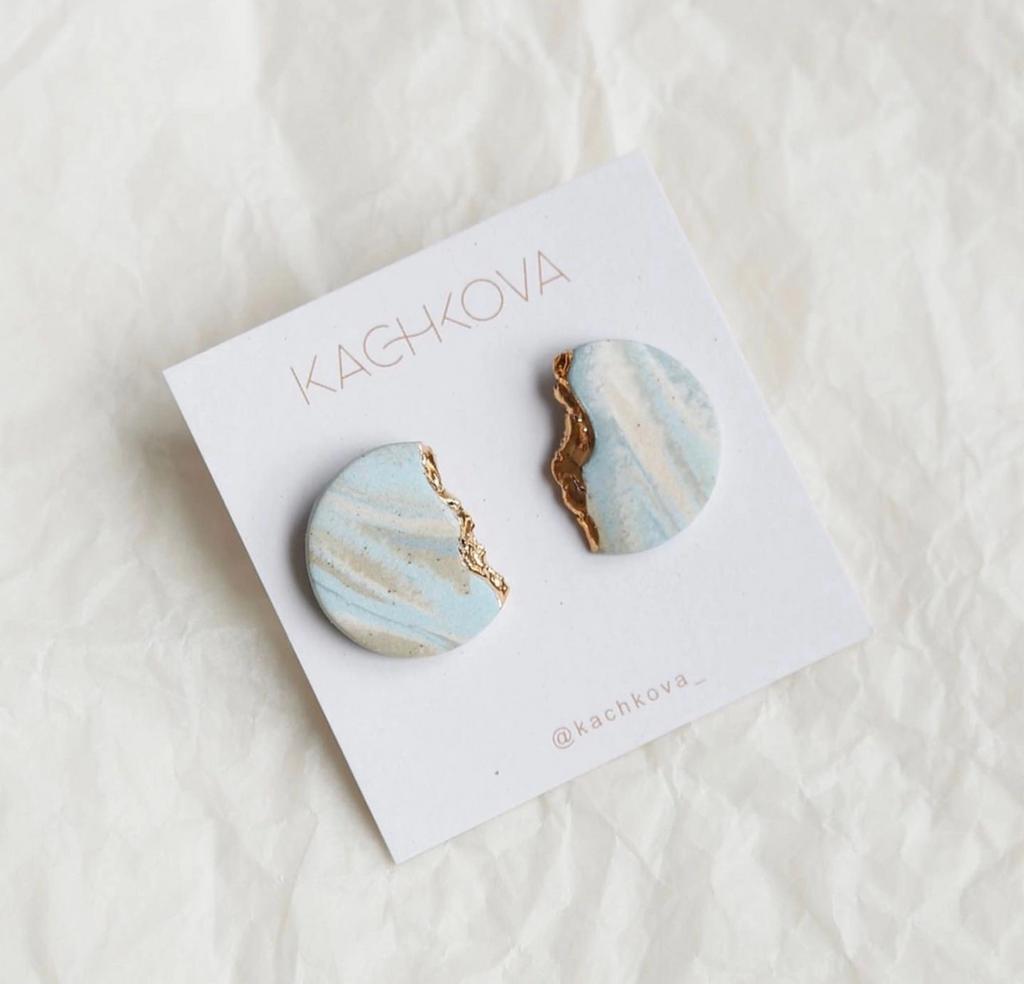 Серьги "Горизонт" половинки