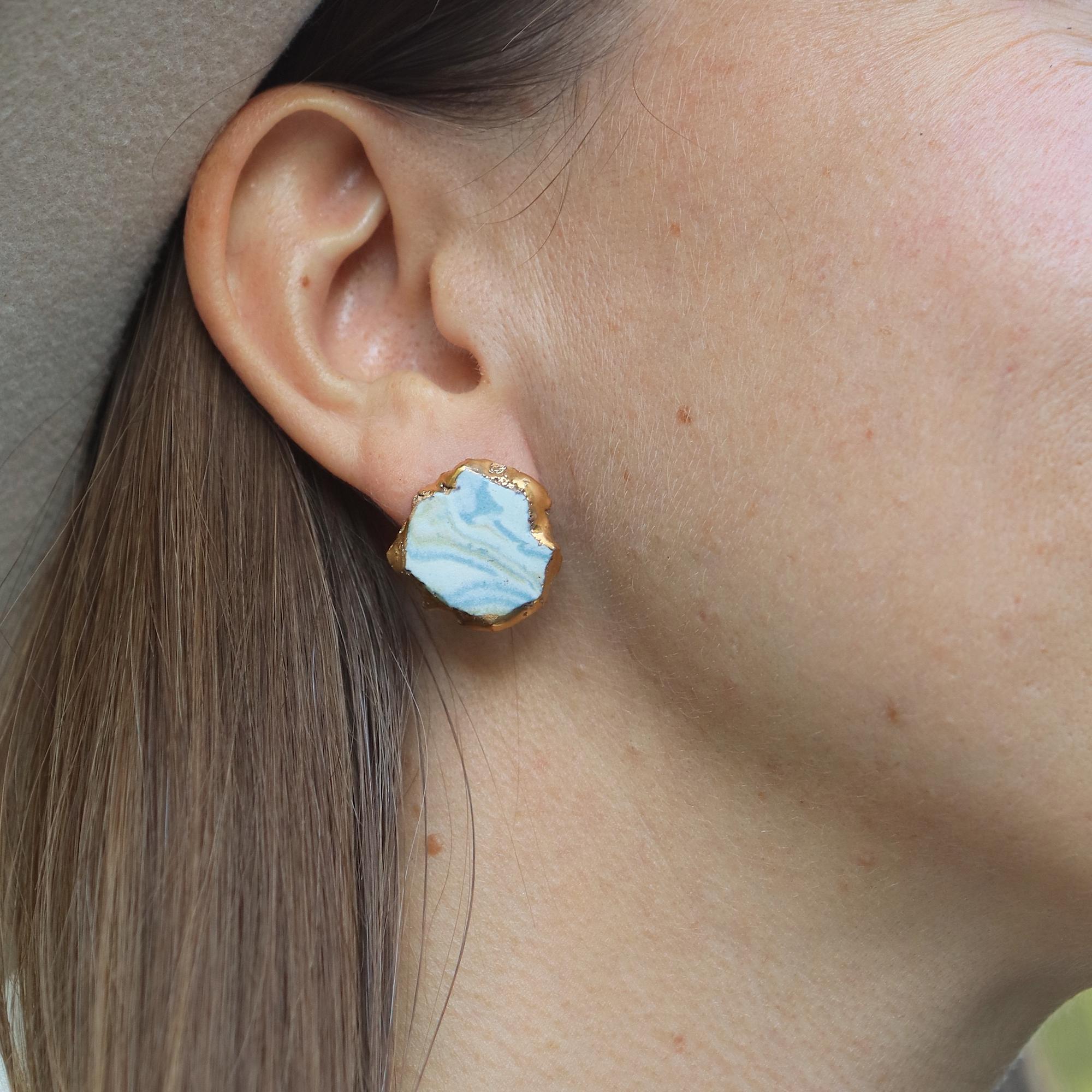 Серьги "Горизонт" камушки