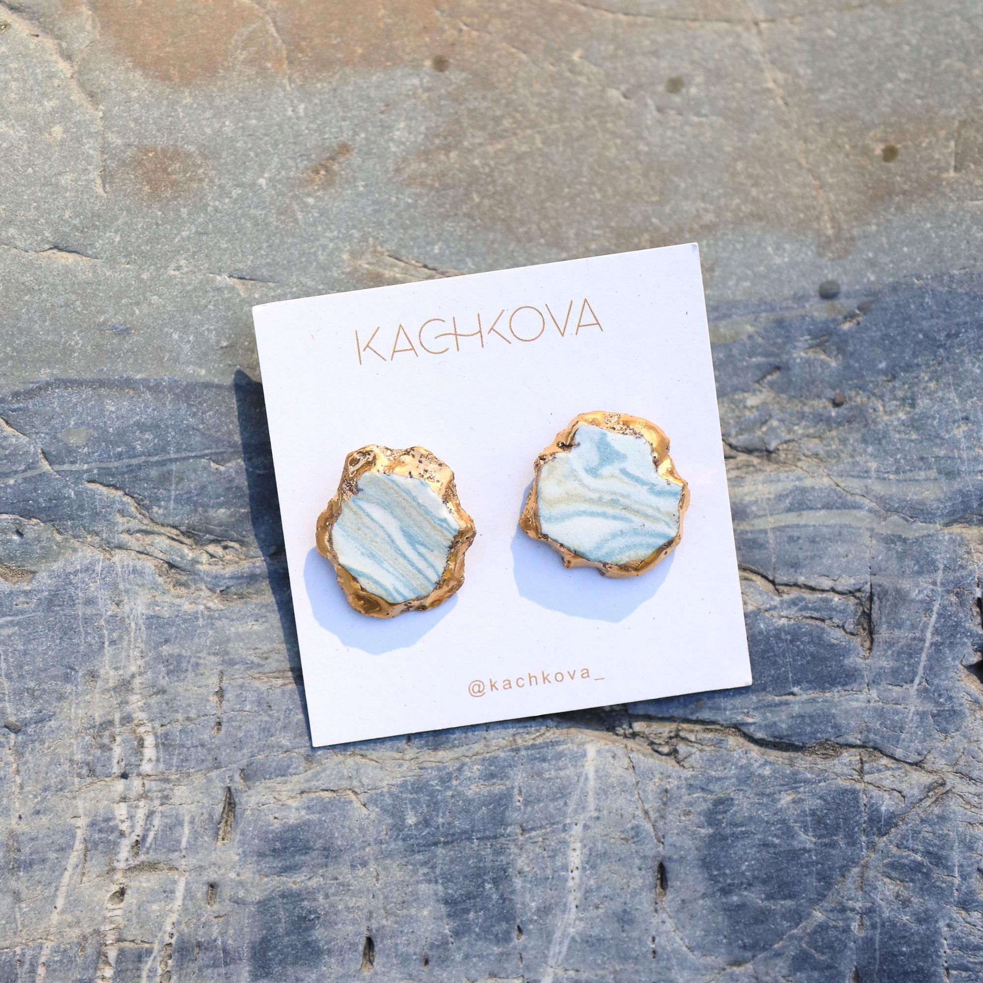 Серьги "Горизонт" камушки