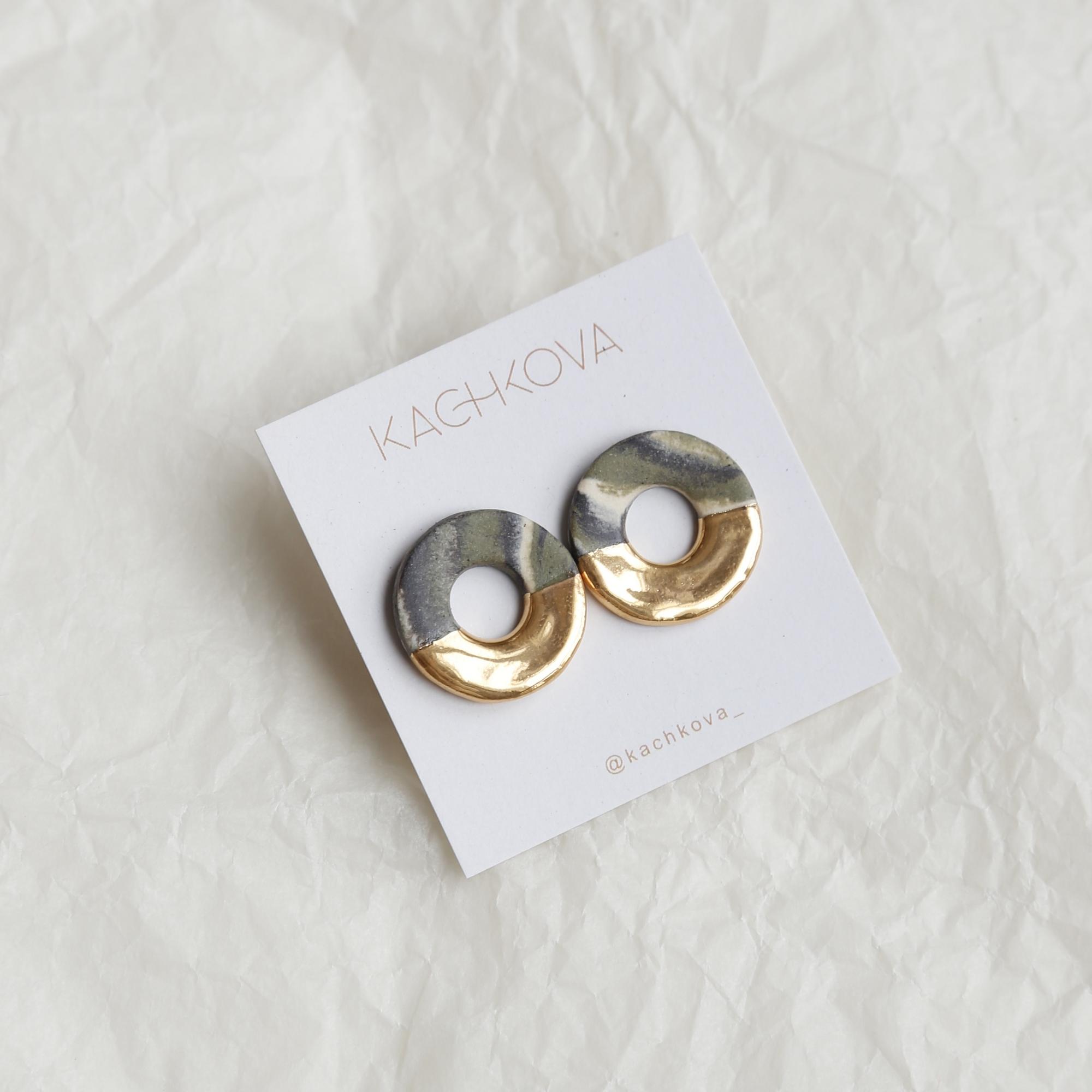 Серьги "Хвоя" бублики