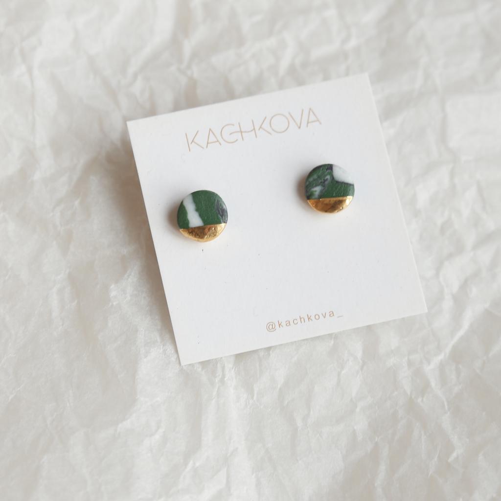 Серьги "Хвоя" кружочки