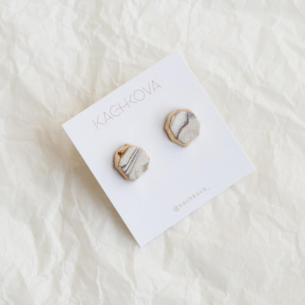 Серьги "Песок" камушки