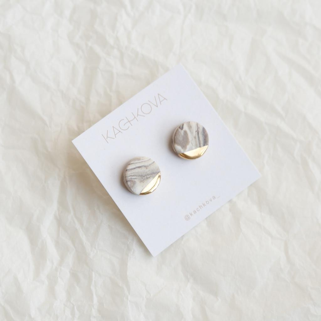 Серьги "Песок" кружочки