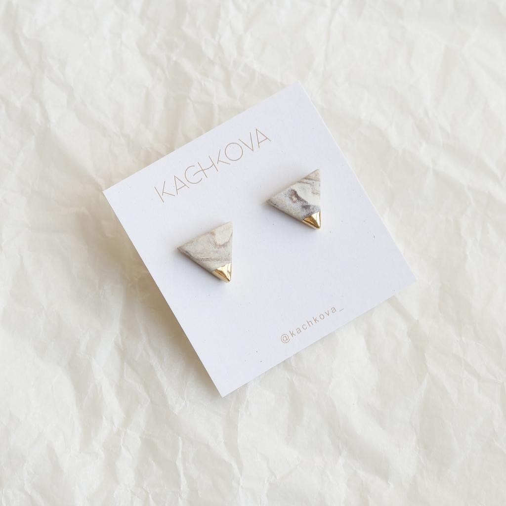 Серьги "Песок" треугольники