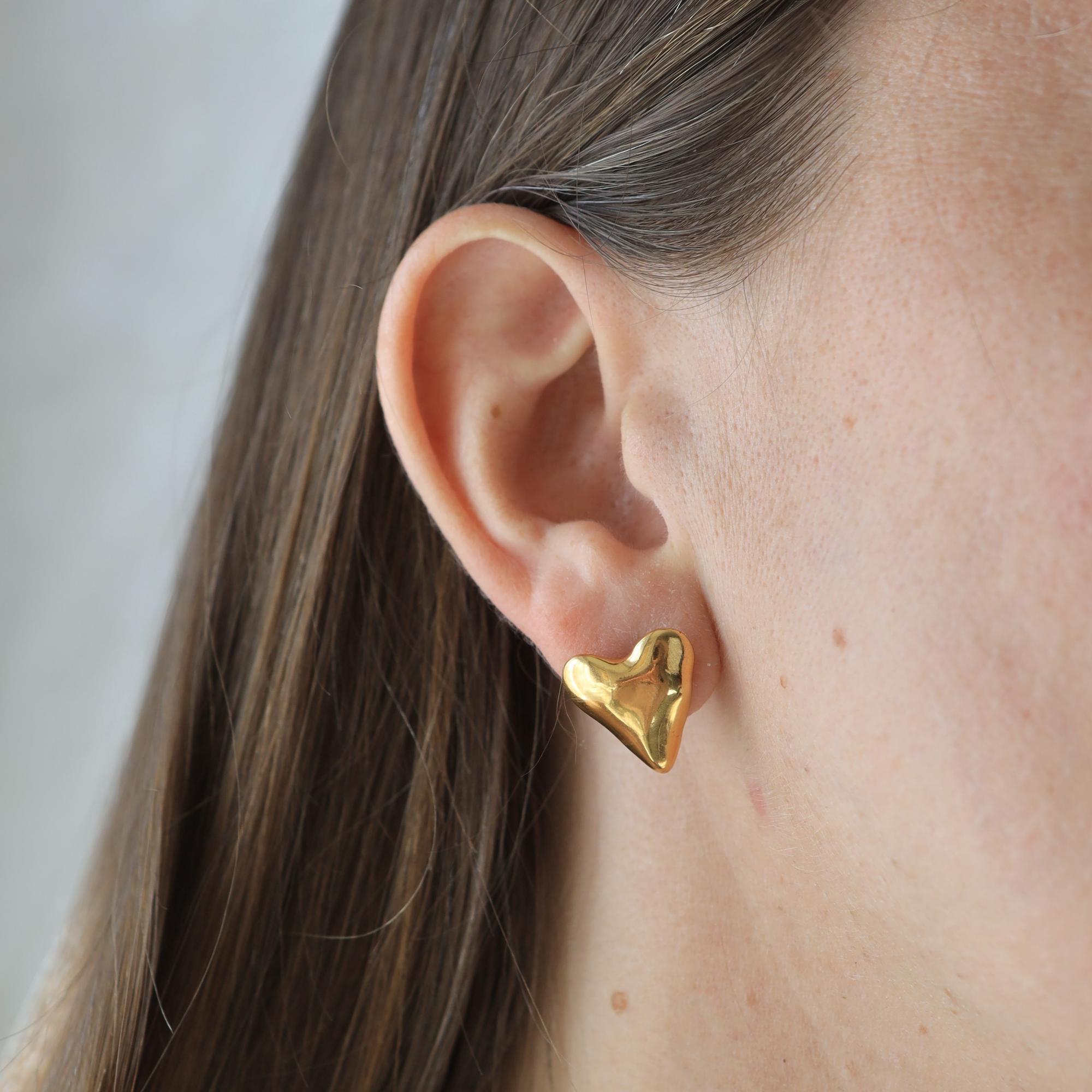 Серьги "Сердечная" золотые