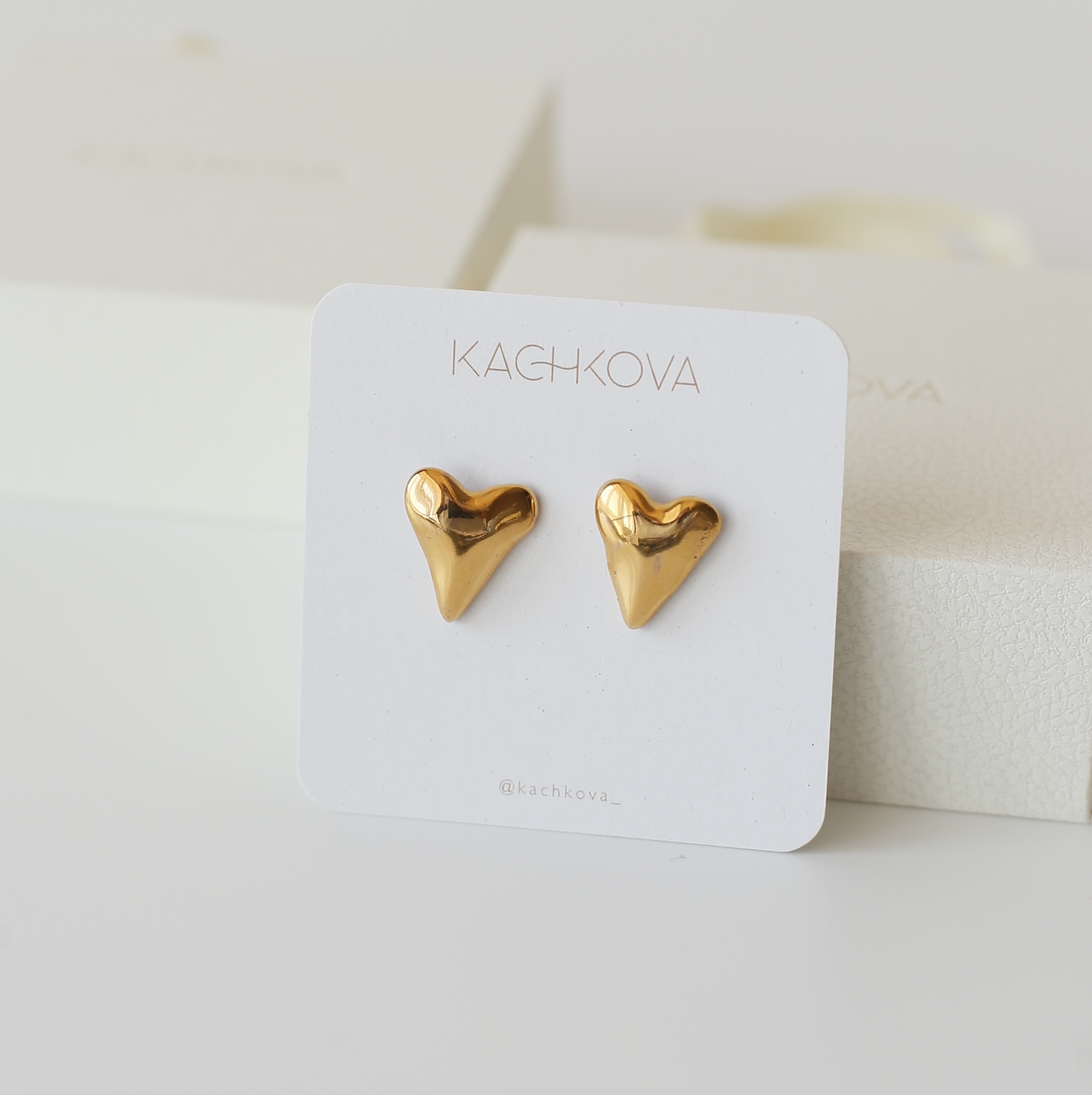 Серьги "Сердечная" золотые