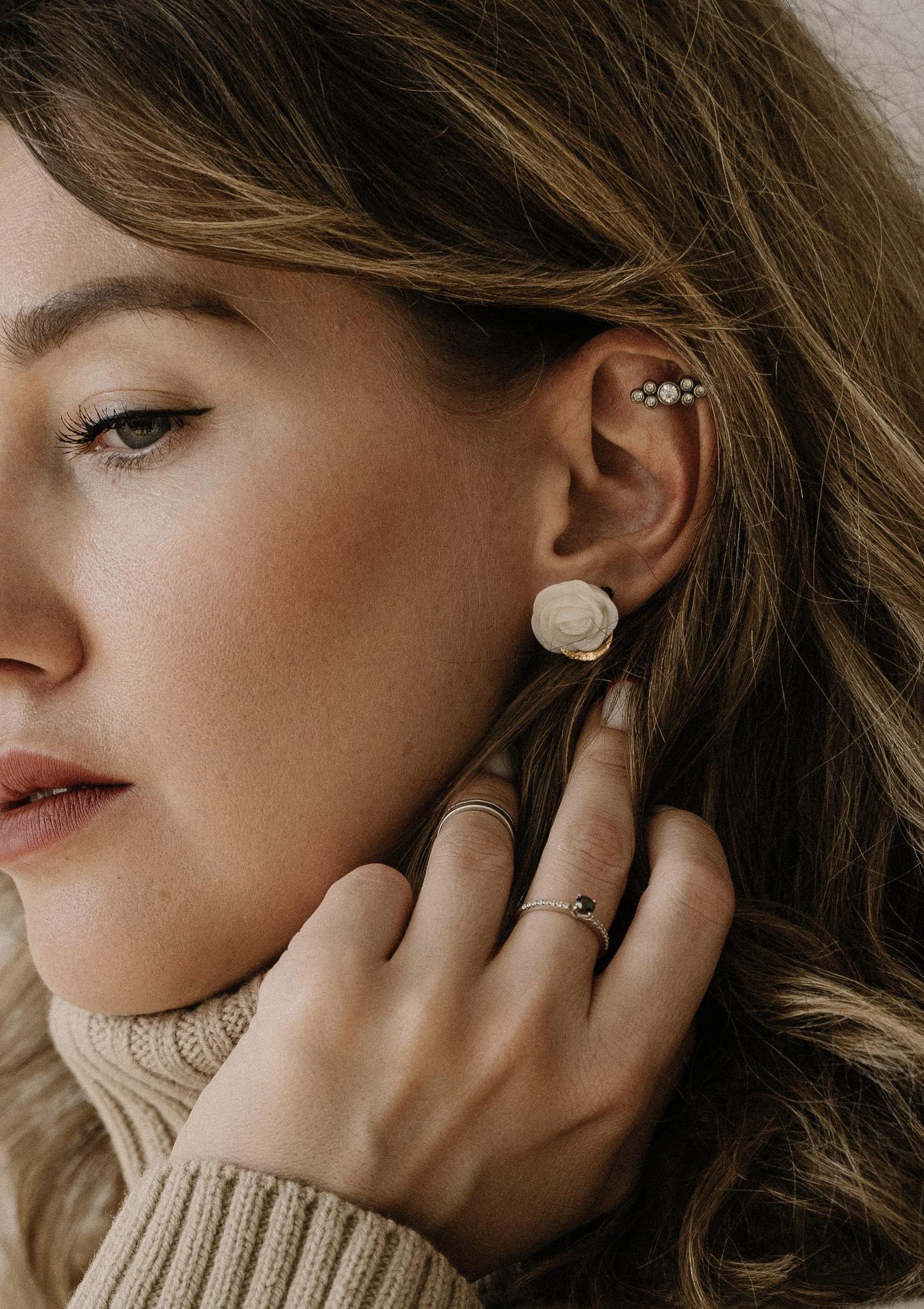 Серьги "Цветущая"роза