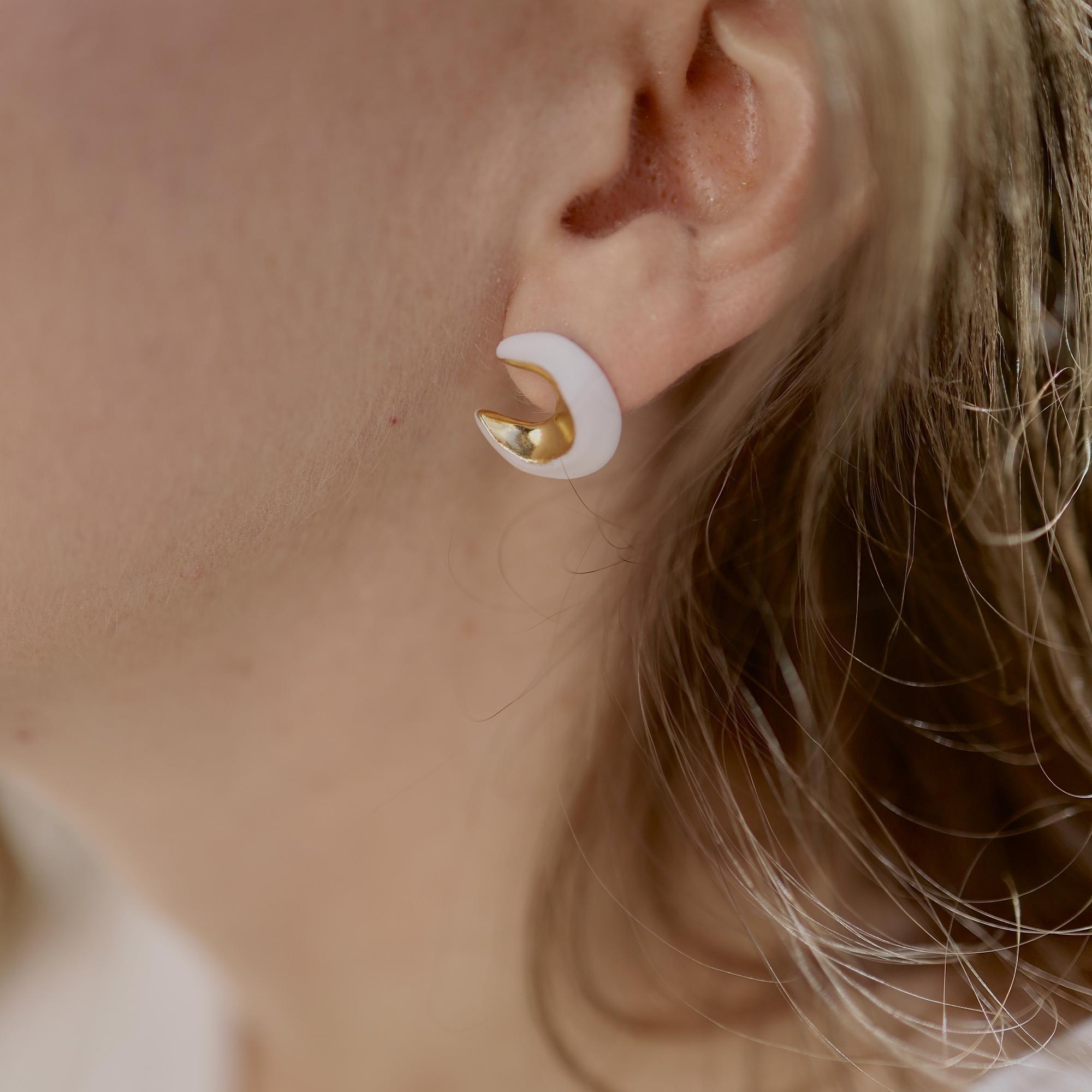 Серьги "Лунная"белые S