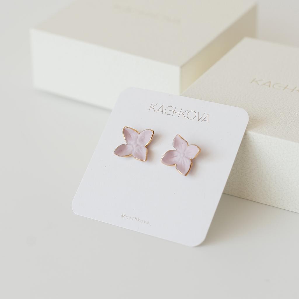 Серьги "Сирень"четырехлистная