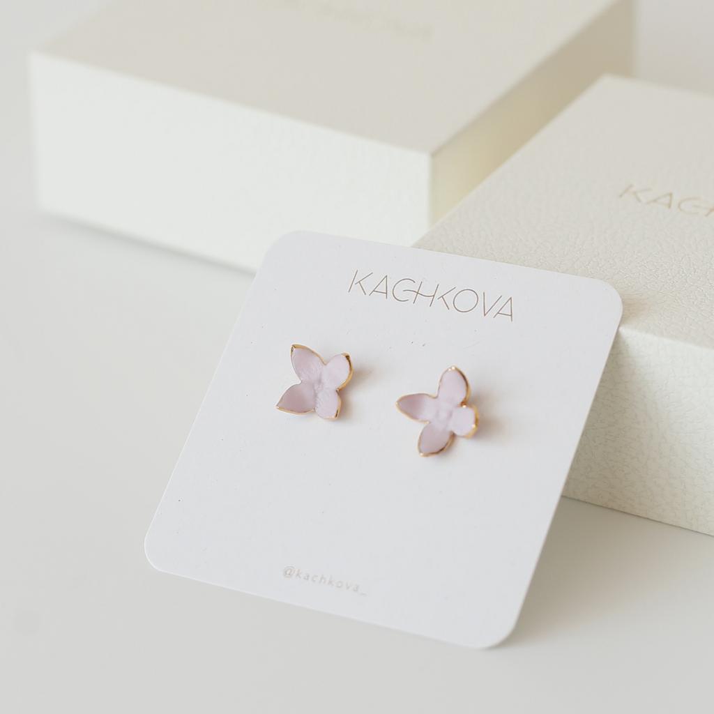 Серьги "Сирень"четырехлистная