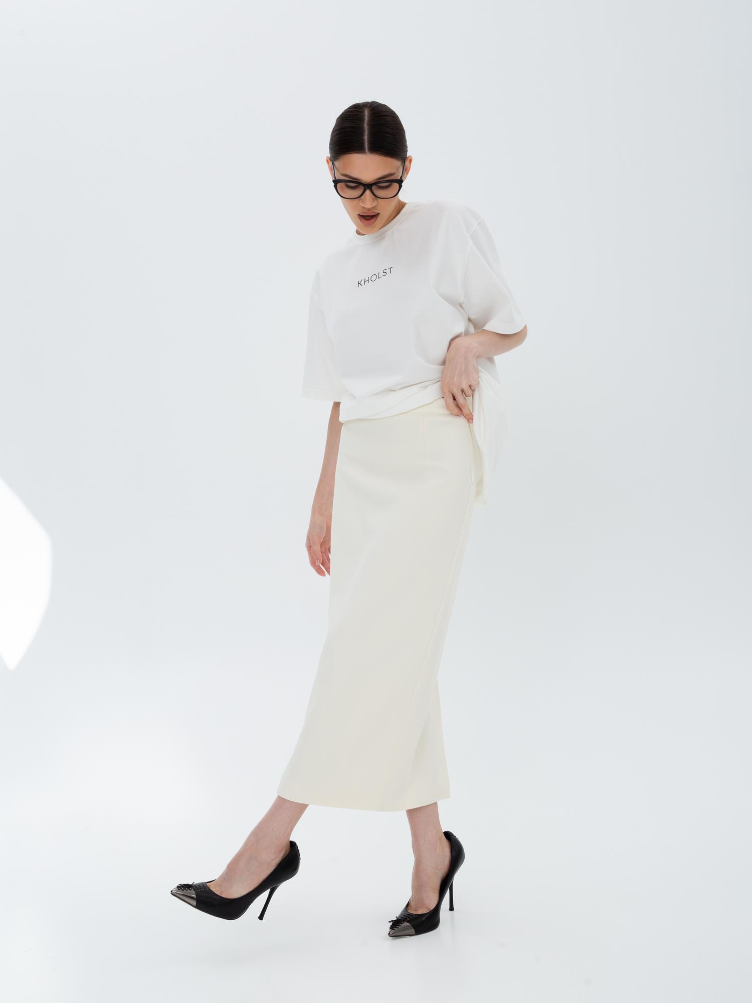 Юбка прямая из костюмной вискозы