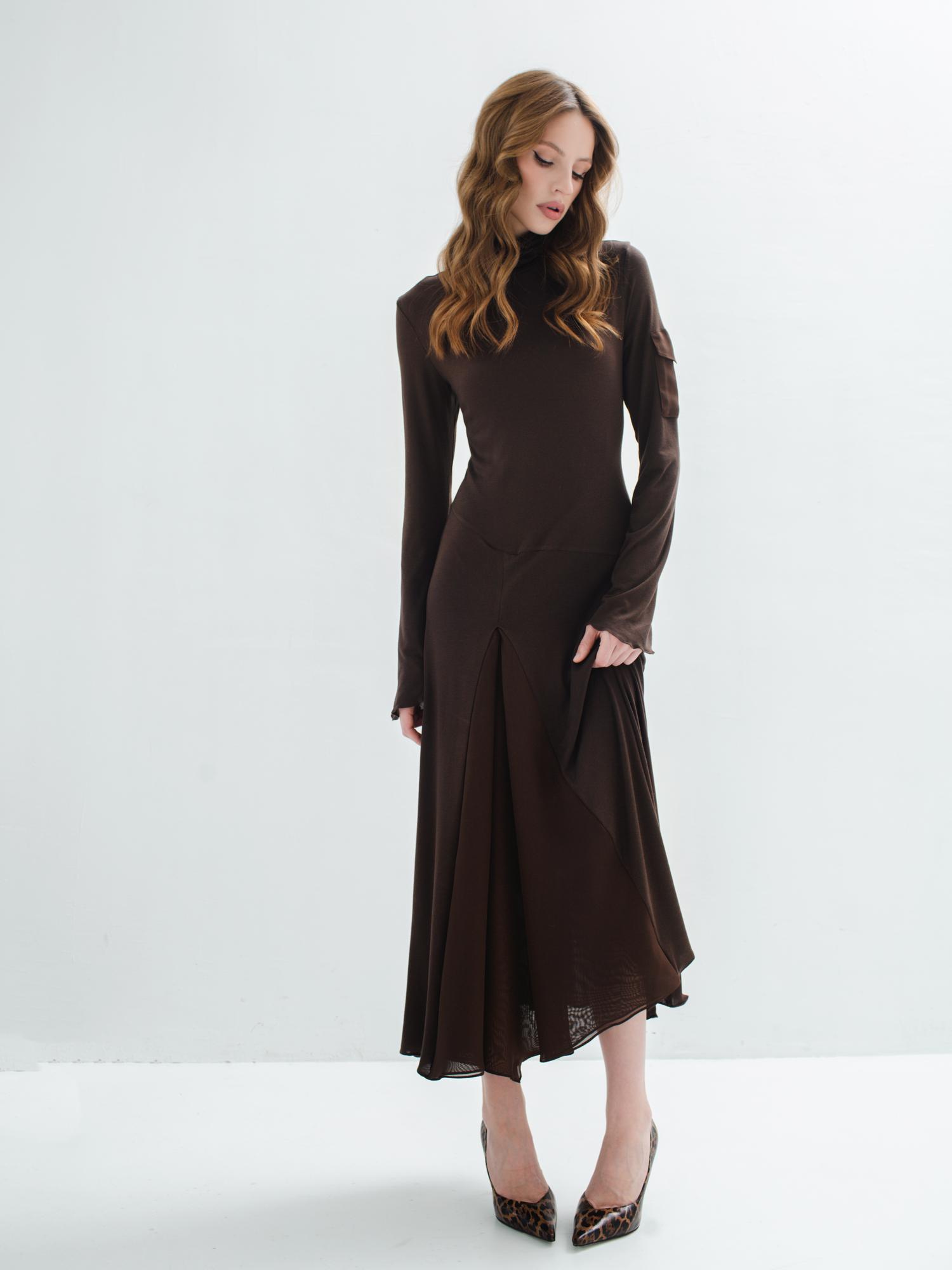 Платье из эвкалиптового трикотажа с добавлением шерсти