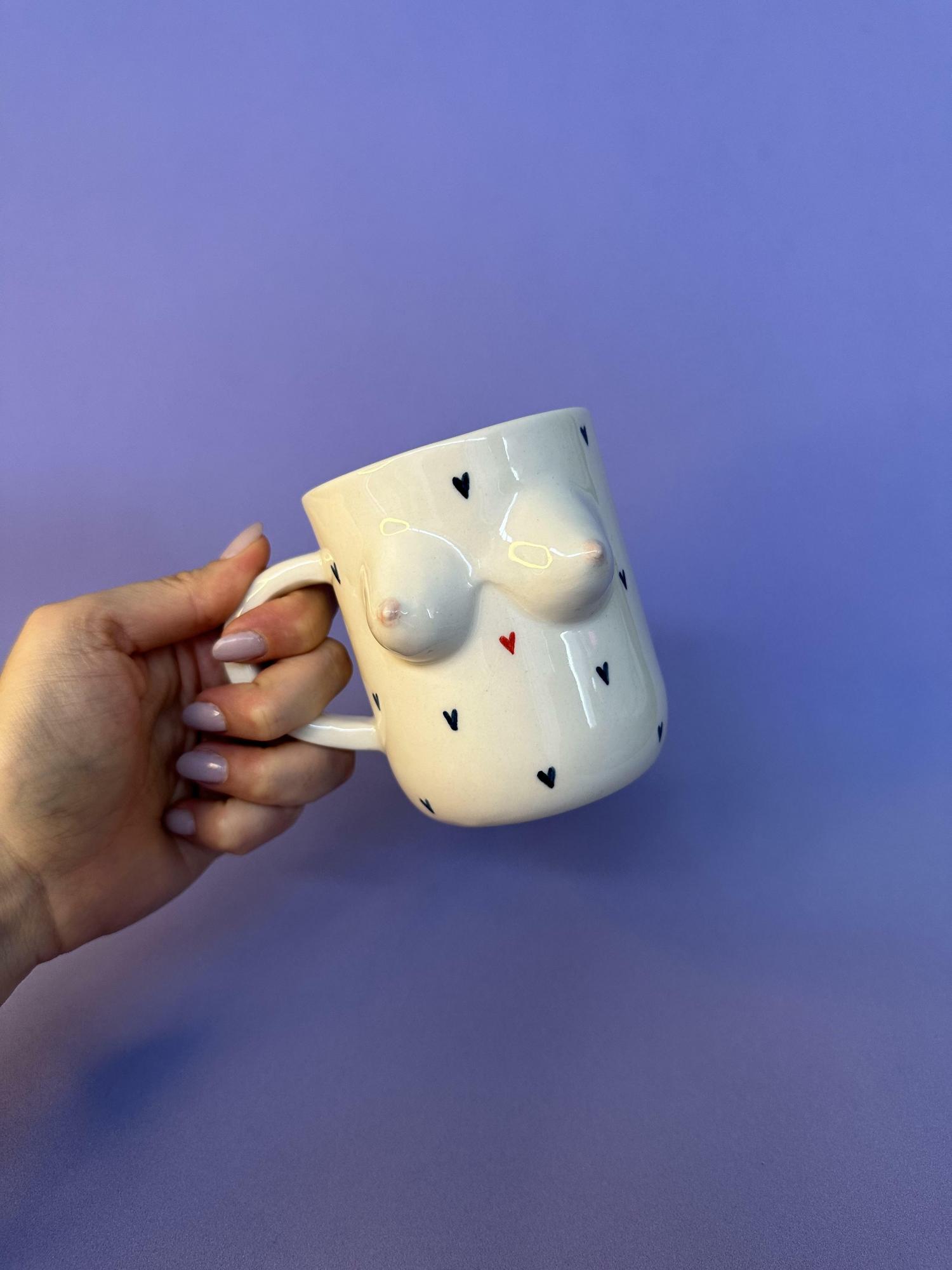 Кружка с синими сердечками
