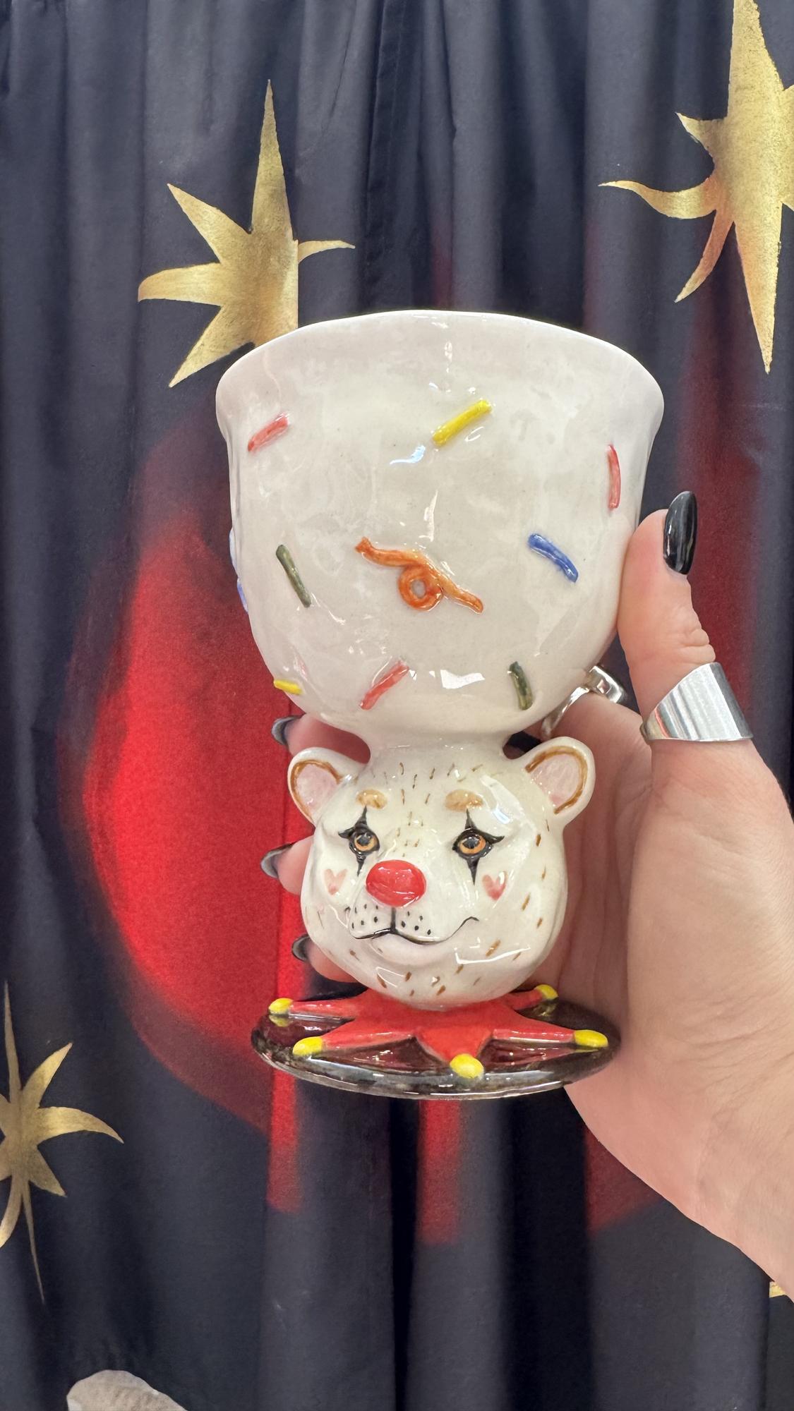 Кружка для какао «Клоунский белый мишка»