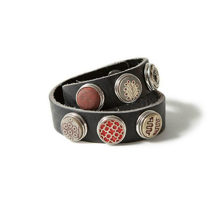 Браслет классический двойной черный графит