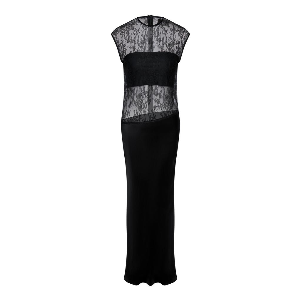 Платье макси с кружевом