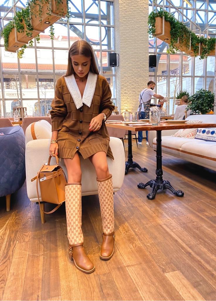 Кардиган с хлопковым воротником