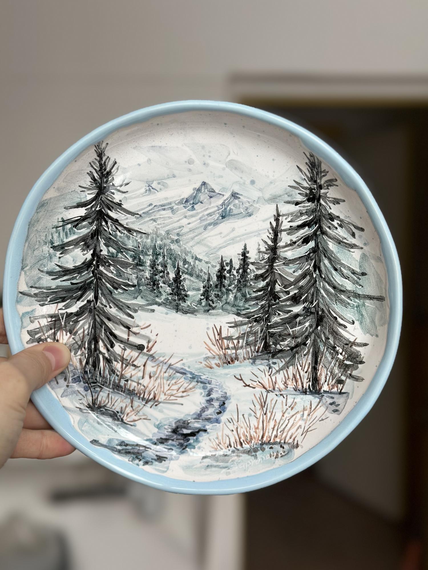 Тарелка "Весенний пейзаж»"