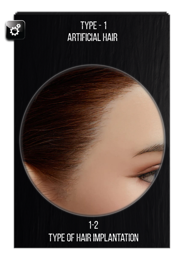 Hair implantation for a sex doll