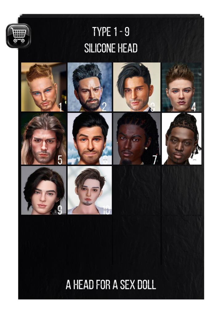 Hard Silicone Head for Irontech sex doll - man