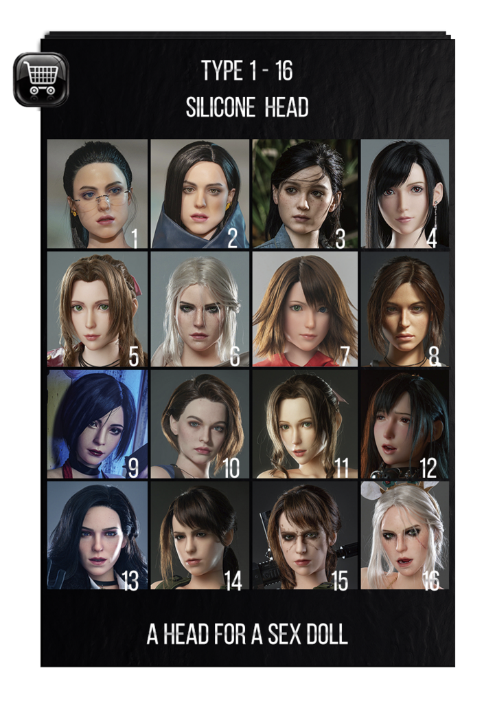 Hard Silicone Head for GameLady sex doll