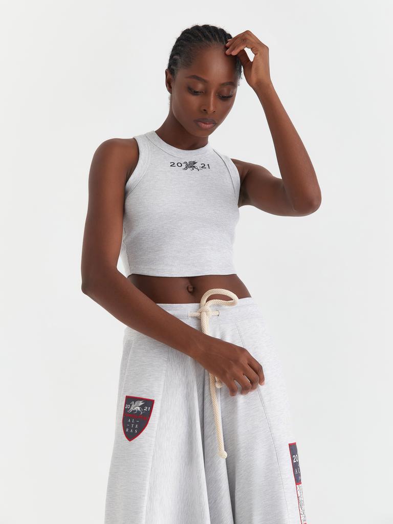 Майка-топ ALTERAS / белый меланж