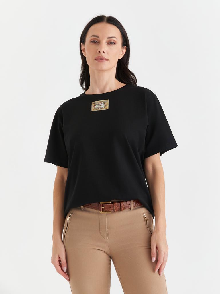 Футболка ALTERAS  с принтом Abraham Ortelius,1589 map of the Pacific / чёрный