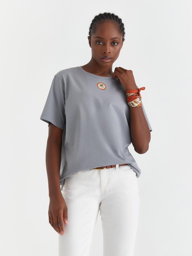 Футболка ALTERAS  с принтом Mercator Gerhard, 1569 first map of the North Pole / серый