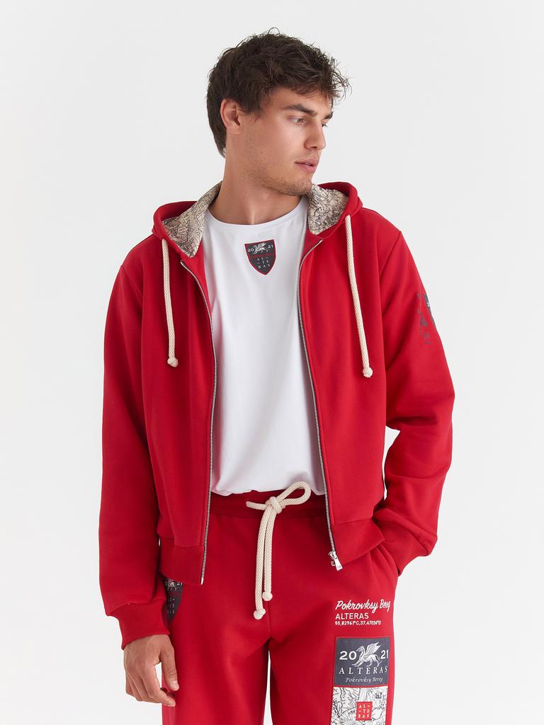 Толстовка на молнии с капюшоном ALTERAS / красный