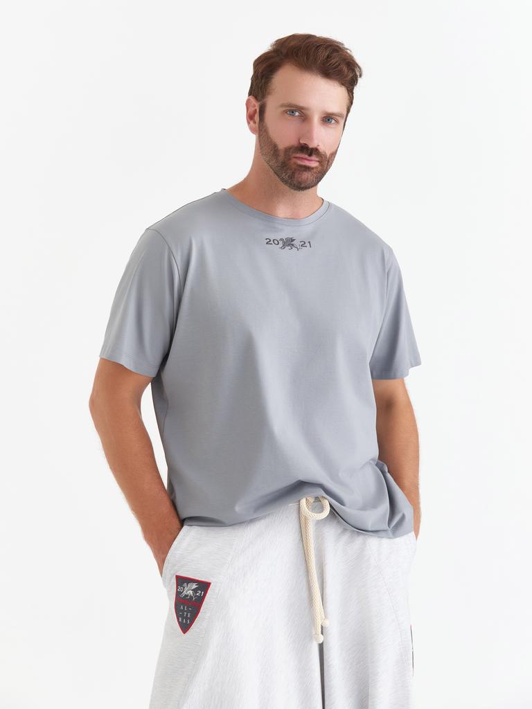 Футболка ALTERAS  с принтом / серый