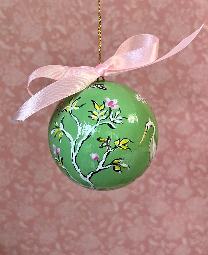 Ёлочный шар Шинуазри зеленый