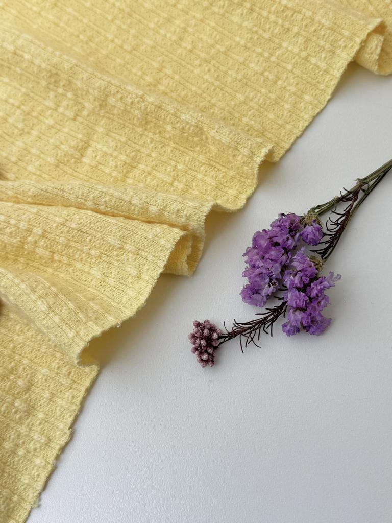 хлопковый трикотаж Букле "Лимонное Масло"