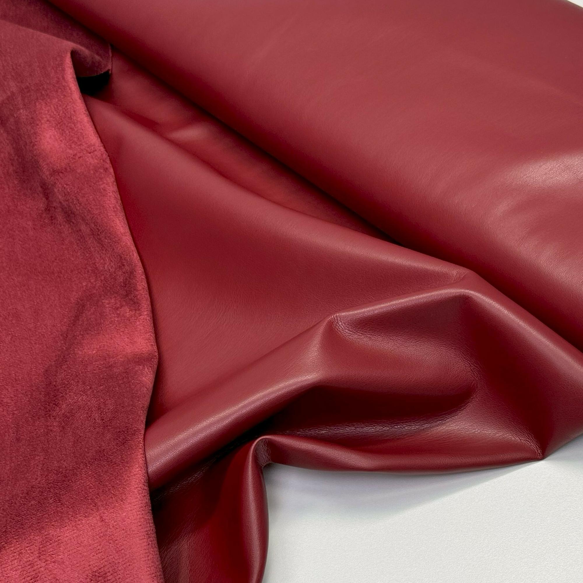 Экокожа на замше  "Маков цвет"