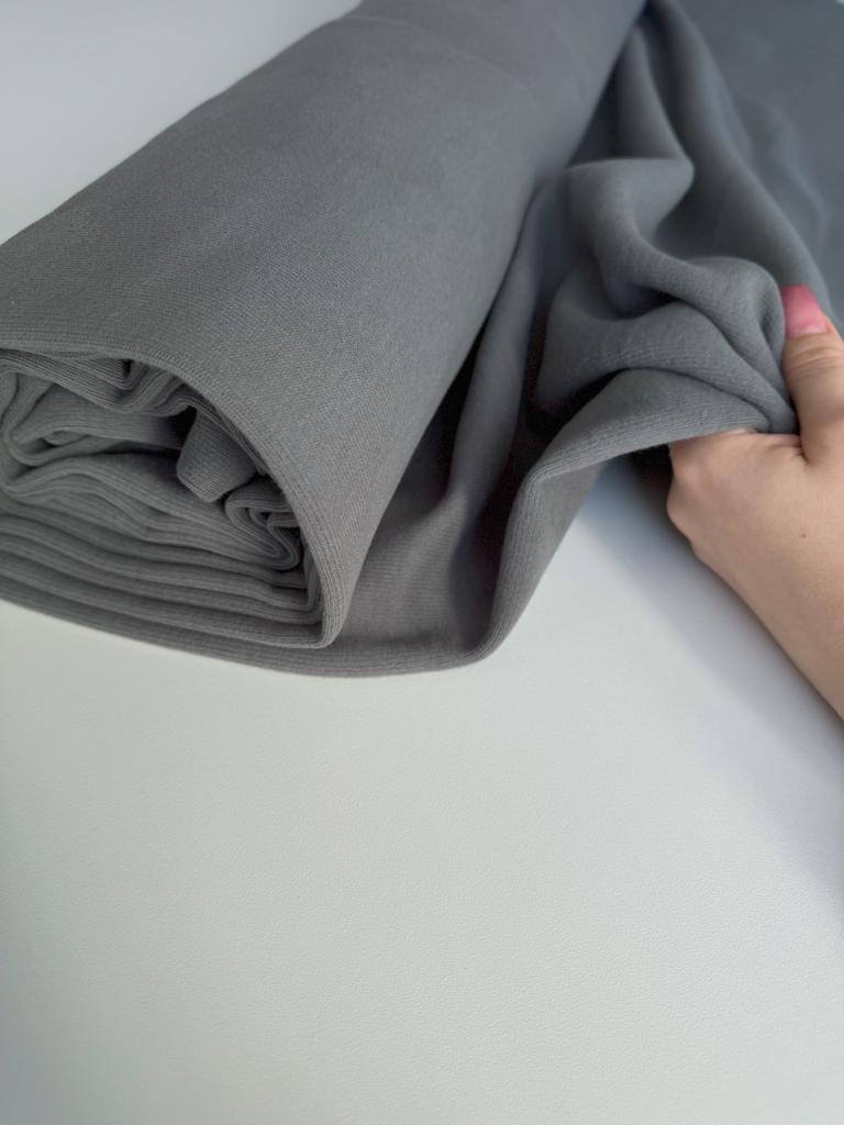 Двуслойный (double) велюровый трикотаж «серая зола»