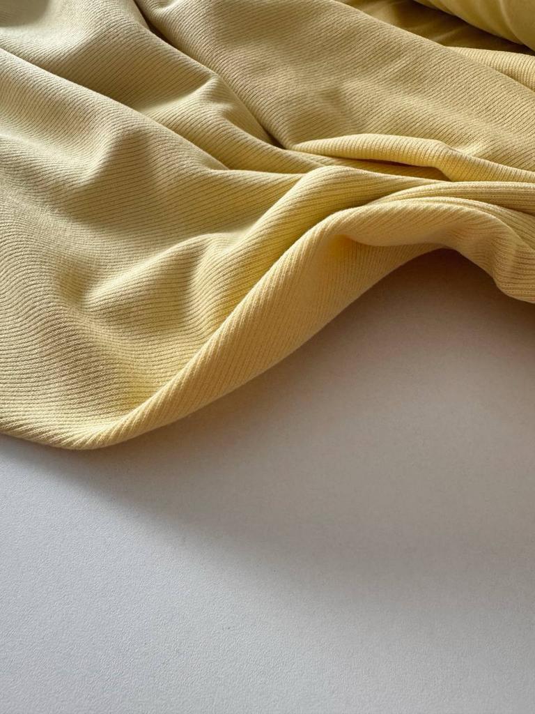 Трикотаж вязаный в рубчик с эффектом велюра и микроначесом «ЛИМОНЧЕЛЛО»