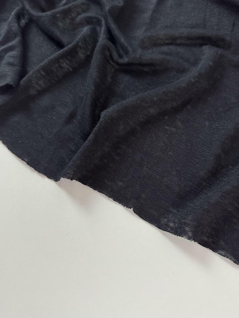 Трикотажный натуральный лён «Лакрица»