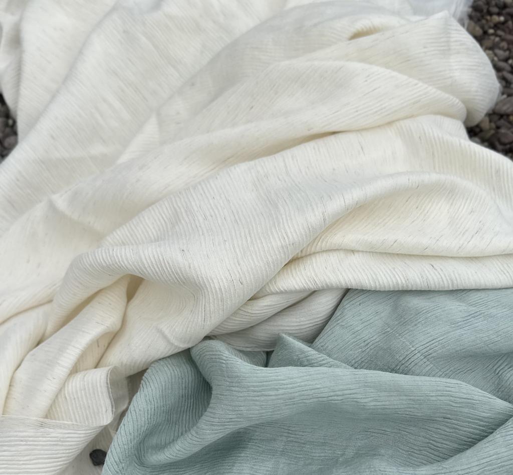 Тенсель со льном фактурный "Жемчужный»