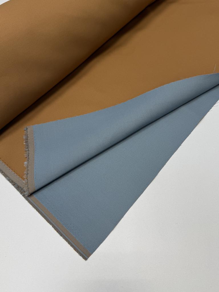 Габардин двухцветный с хлопком "Чаек Мята - Корица"