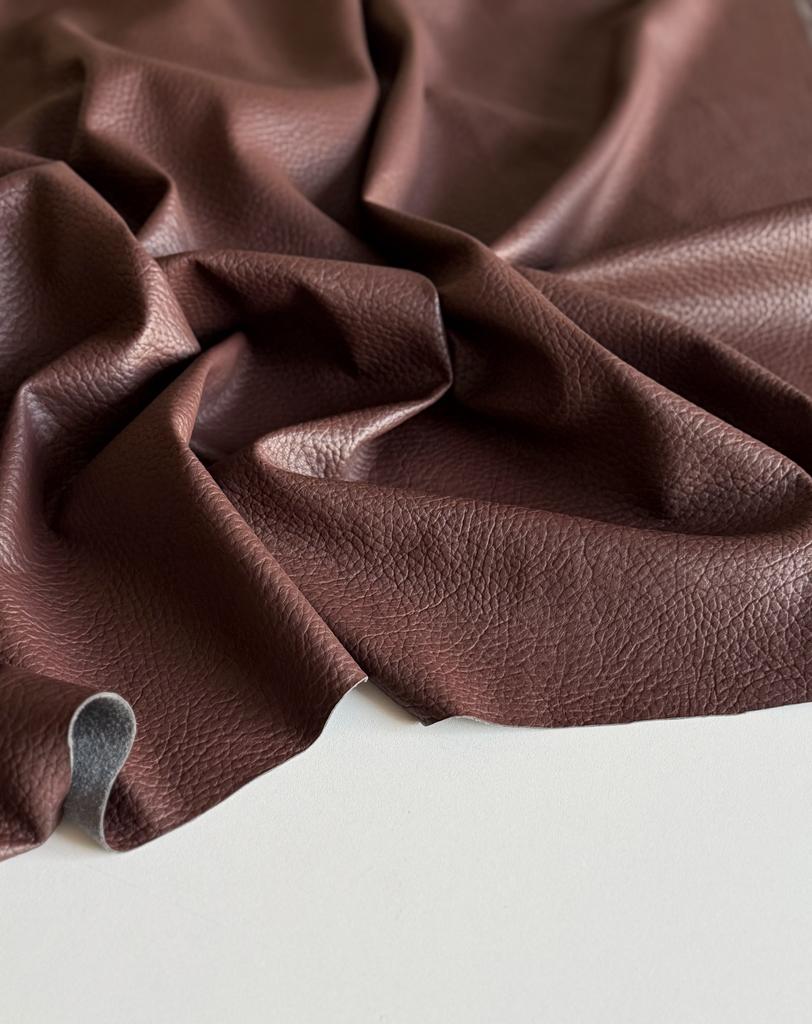 Фактурная экокожа на замше "Вишневый кейк"
