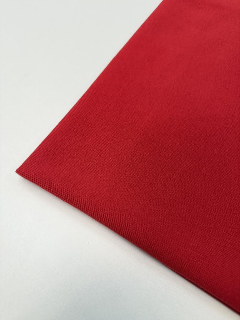 Двуслойный (double) велюровый трикотаж «Алый»