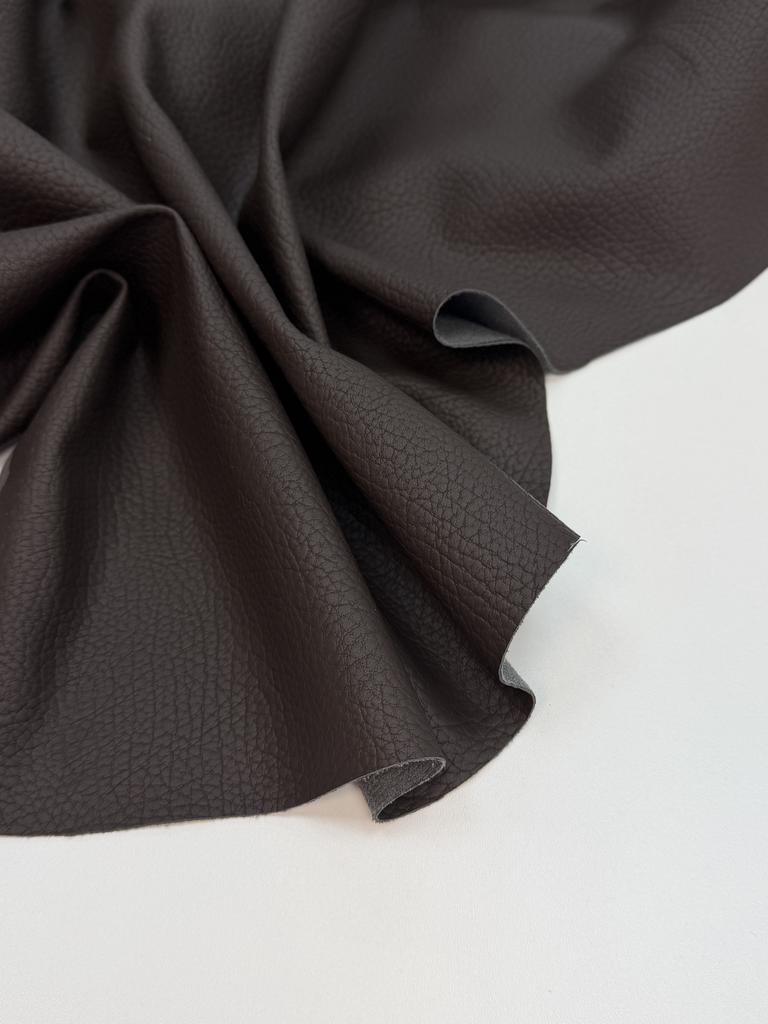 Фактурная экокожа на замше "Горький шоколад"