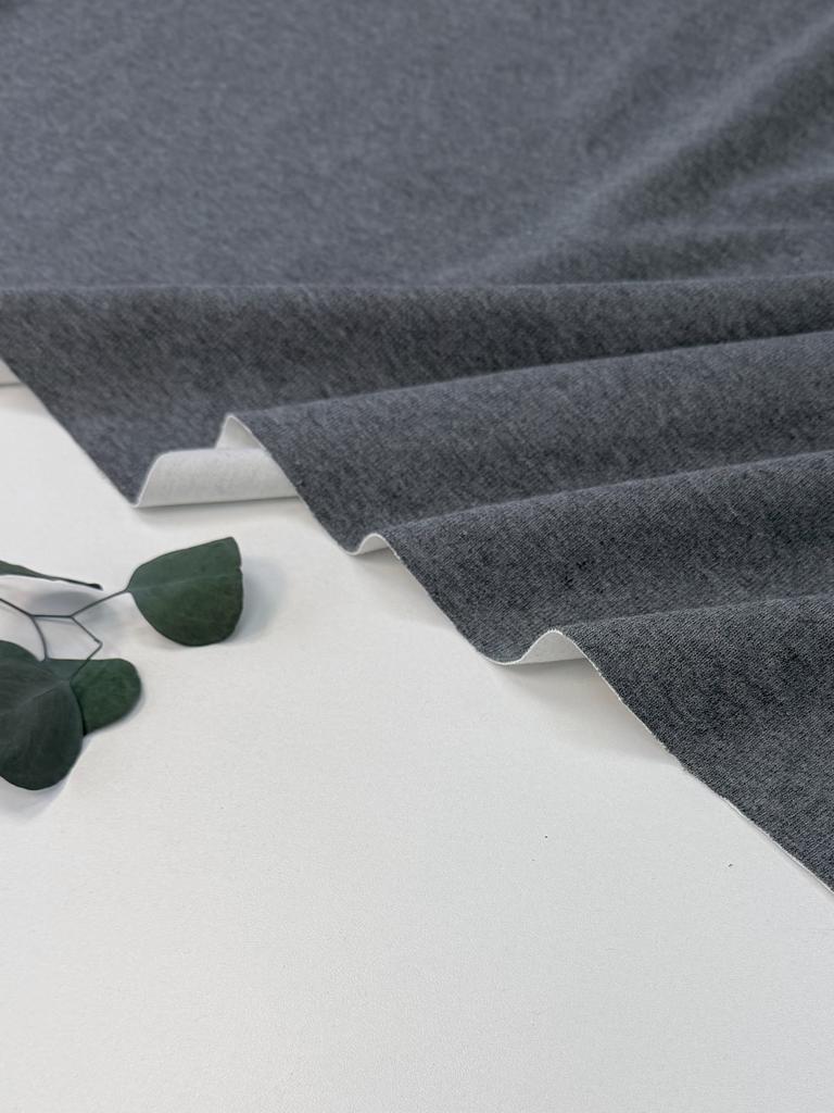 Двуслойный (double) велюровый трикотаж «Темный меланж»