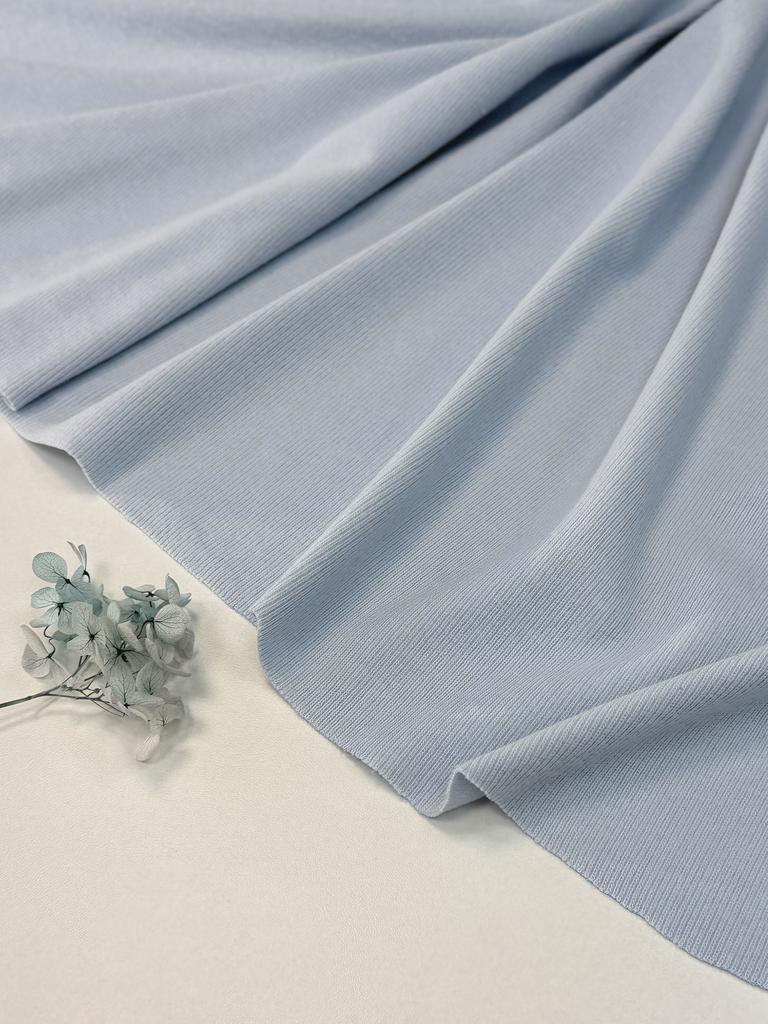 Трикотаж вязаный в рубчик с эффектом велюра и микроначесом «Мята»