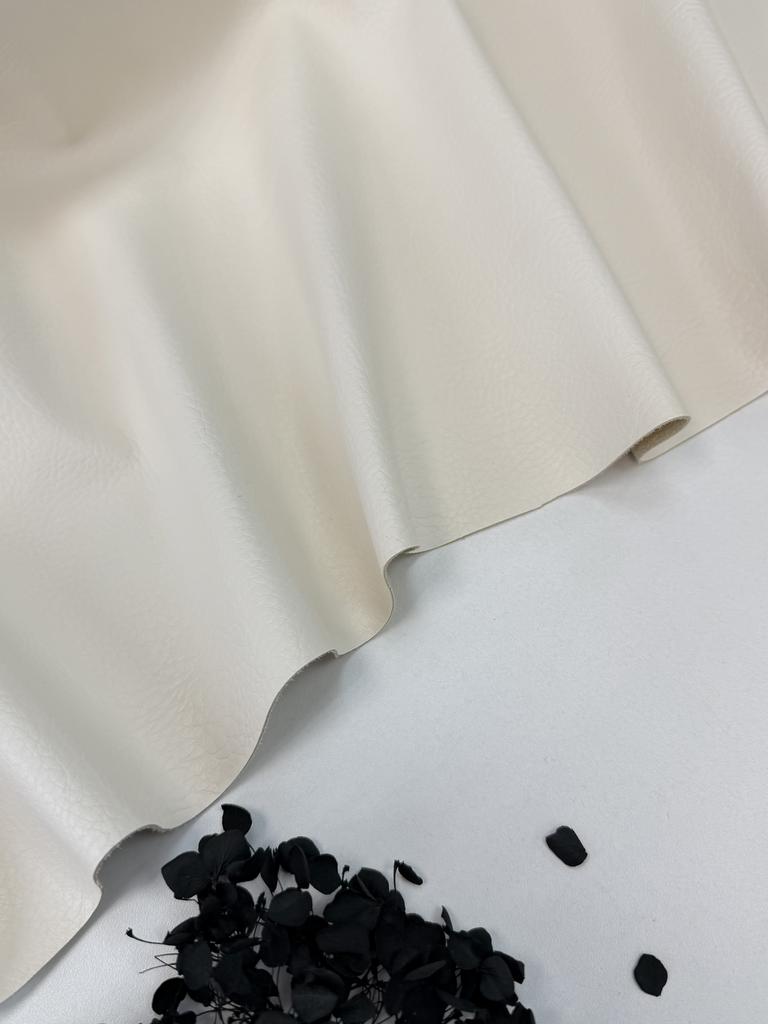 Фактурная экокожа на замше "Сливки"