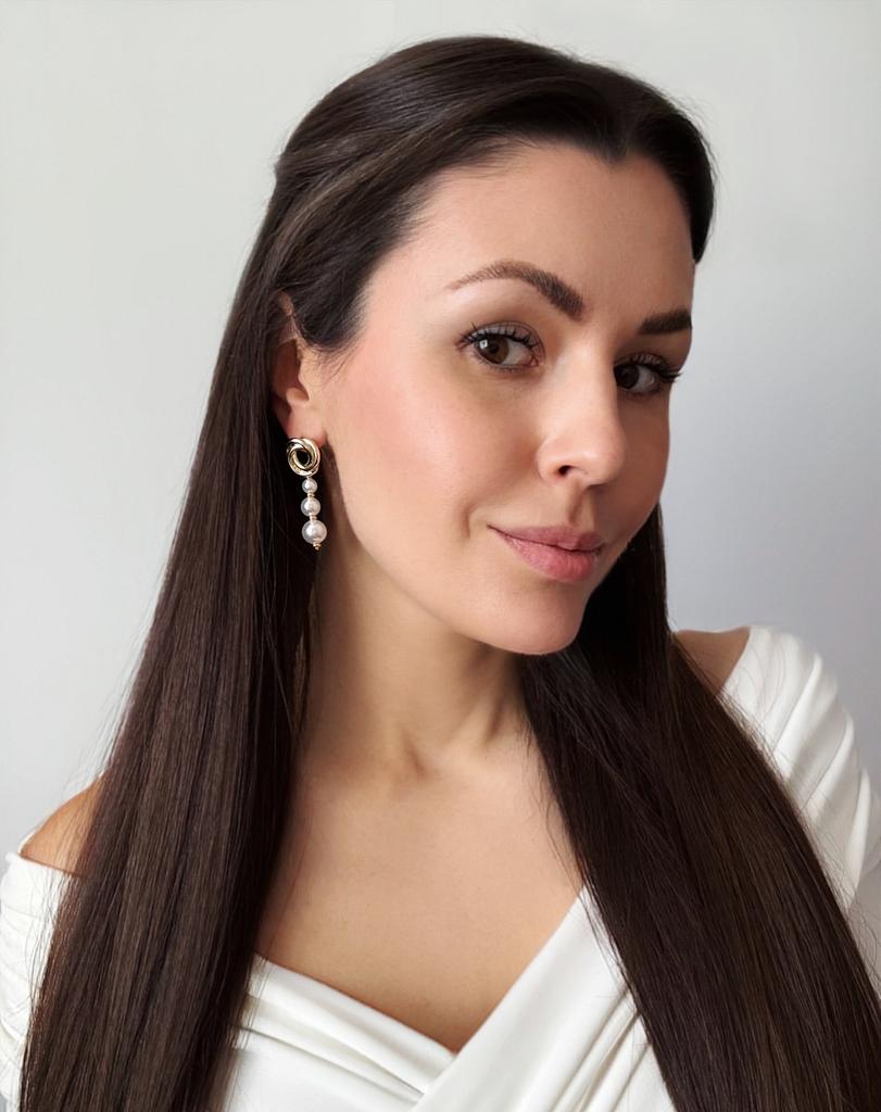 СЕРЬГИ золото с бусинами